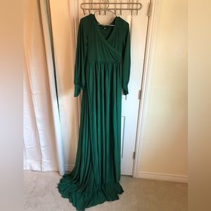Maternity Photoshoot Dress- Emerald Green